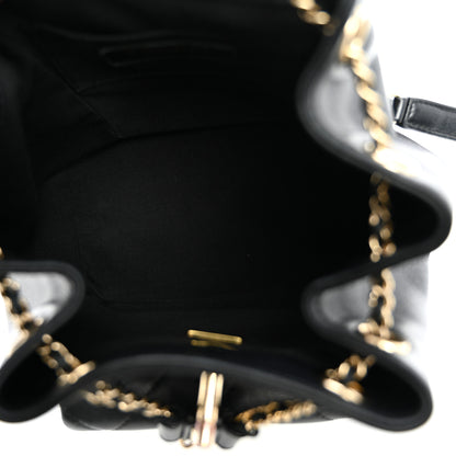 Chanel Lambskin Quilted Small Duma Drawstring Backpack Black 4 of 9