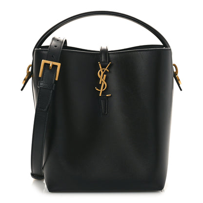 Saint Laurent Smooth Shiny Calfskin Monogram Le 37 Bucket Bag Black 1 of 10