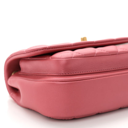 Chanel Metallic Calfskin Quilted Top Handle Flap Dark Pink 9 of 11