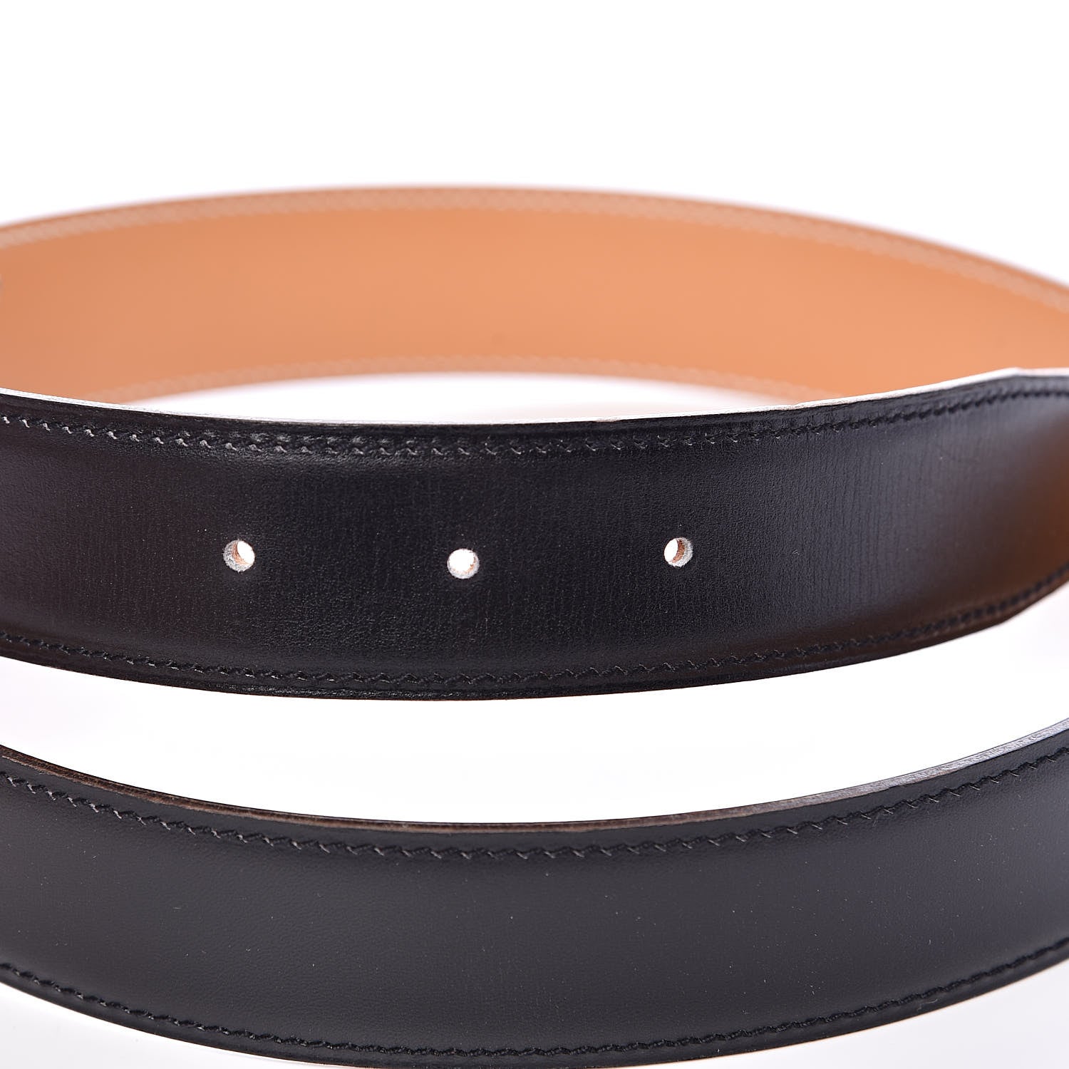 Hermes Box Chamonix 32mm H Belt 75 Black Natural 6 of 8
