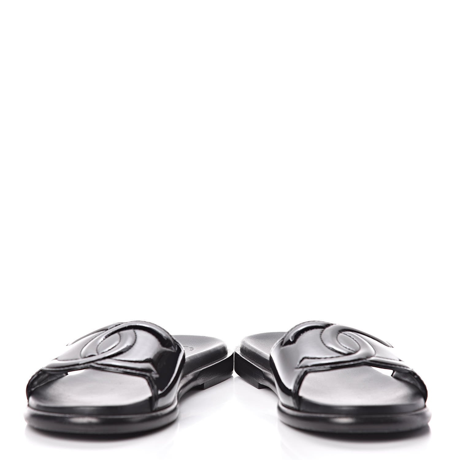 Chanel Patent Calfskin CC Slip On Mules 39 Black 5 of 12