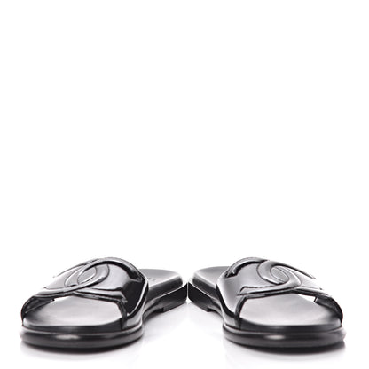 Chanel Patent Calfskin CC Slip On Mules 39 Black 5 of 12