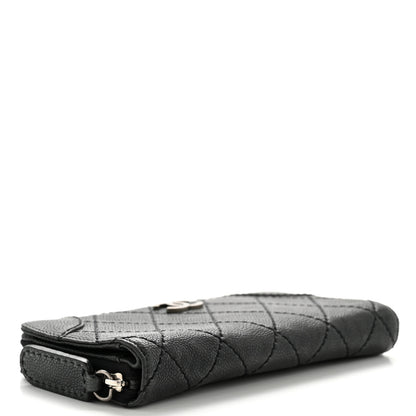 Chanel Caviar Quilted Stitched Outdoor Ligne Wallet Black 4 of 12