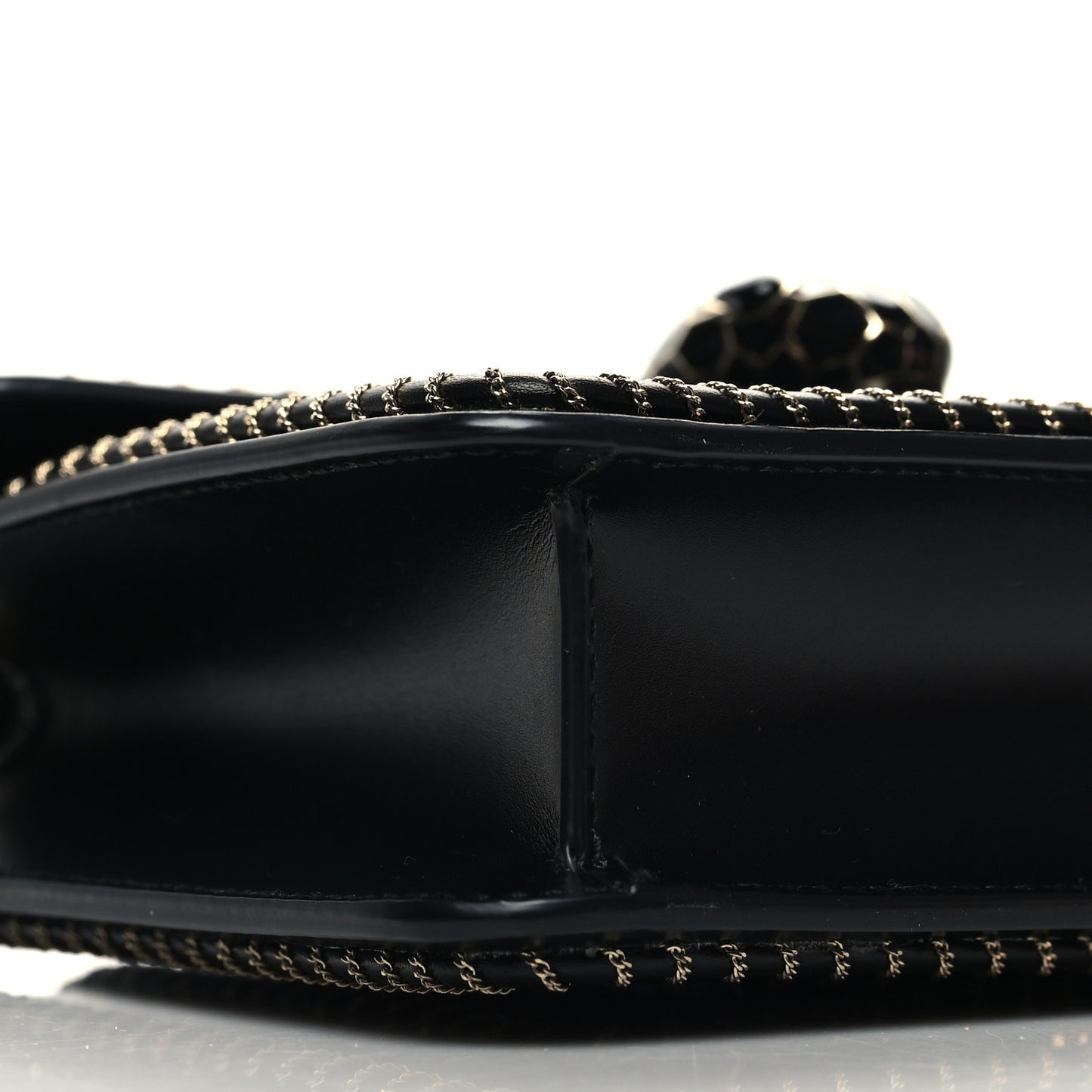 Calfskin Woven Chain Serpenti Forever Crossbody Bag Black