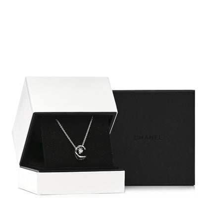 Chanel 18K White Gold Diamond Coco Crush C Necklace 6 of 6