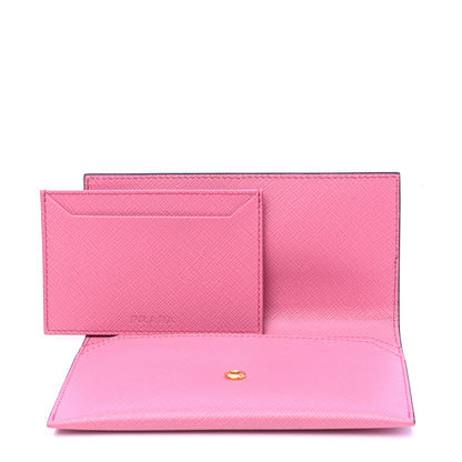 Prada Saffiano Greche Flap Continental Wallet Begonia Giada 4 of 5