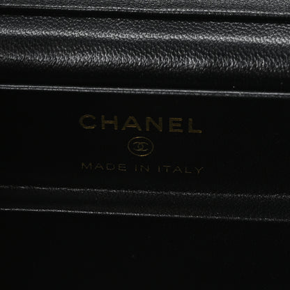 Chanel Shiny Lambskin Quilted Top Handle Jewelry Box Bag Black 7 of 11