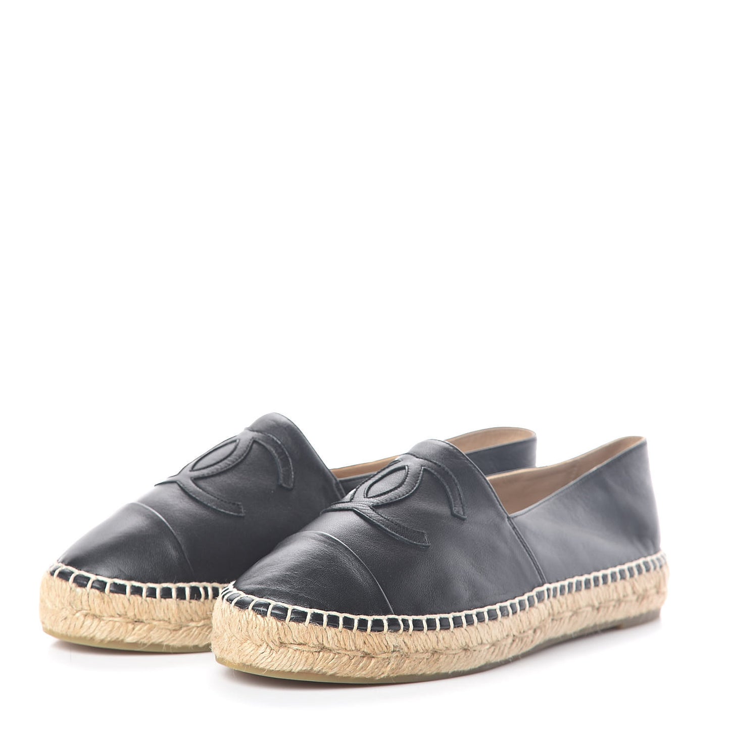 Lambskin CC Espadrilles 38 Black