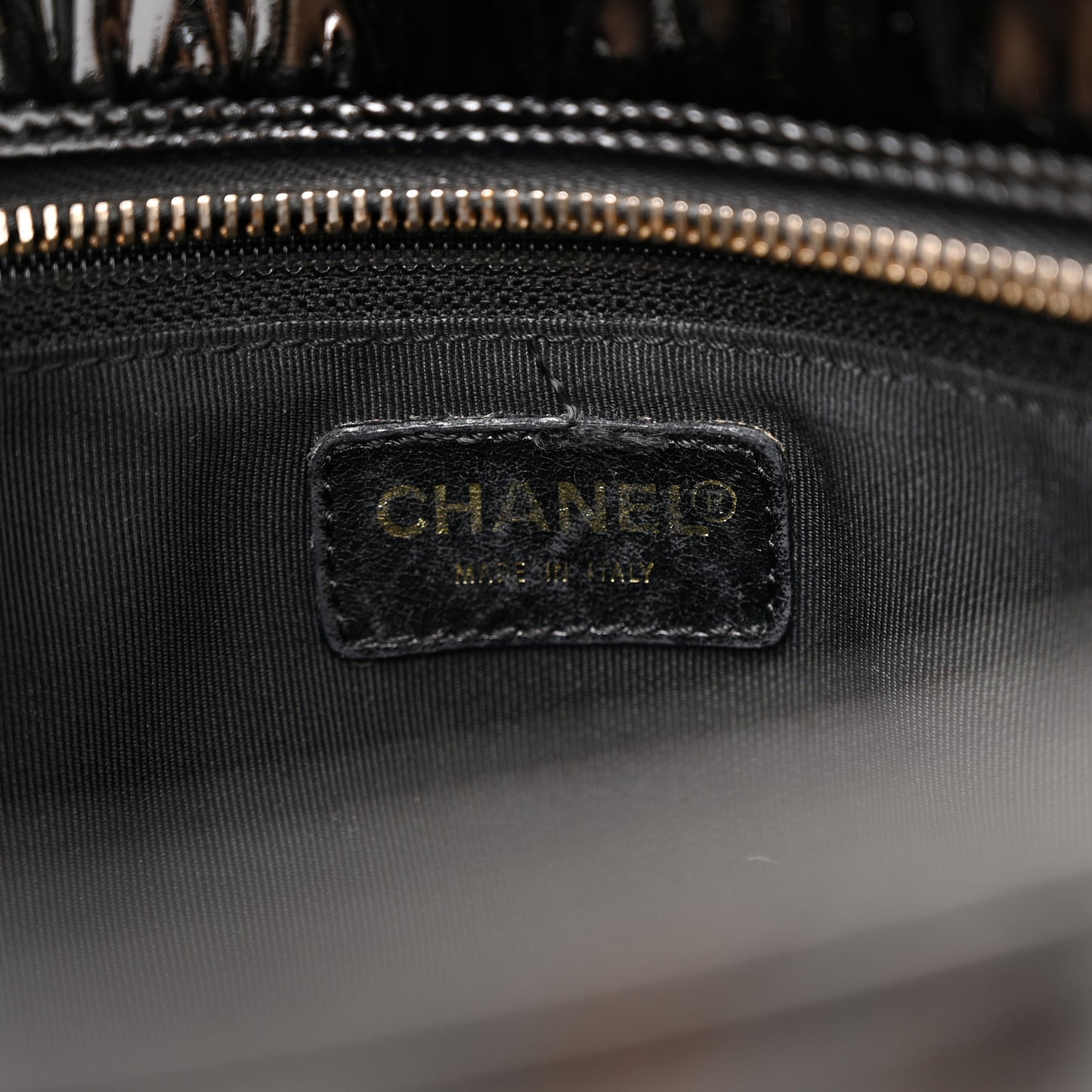 Patent Quilted Petit Timeless Tote PTT Black