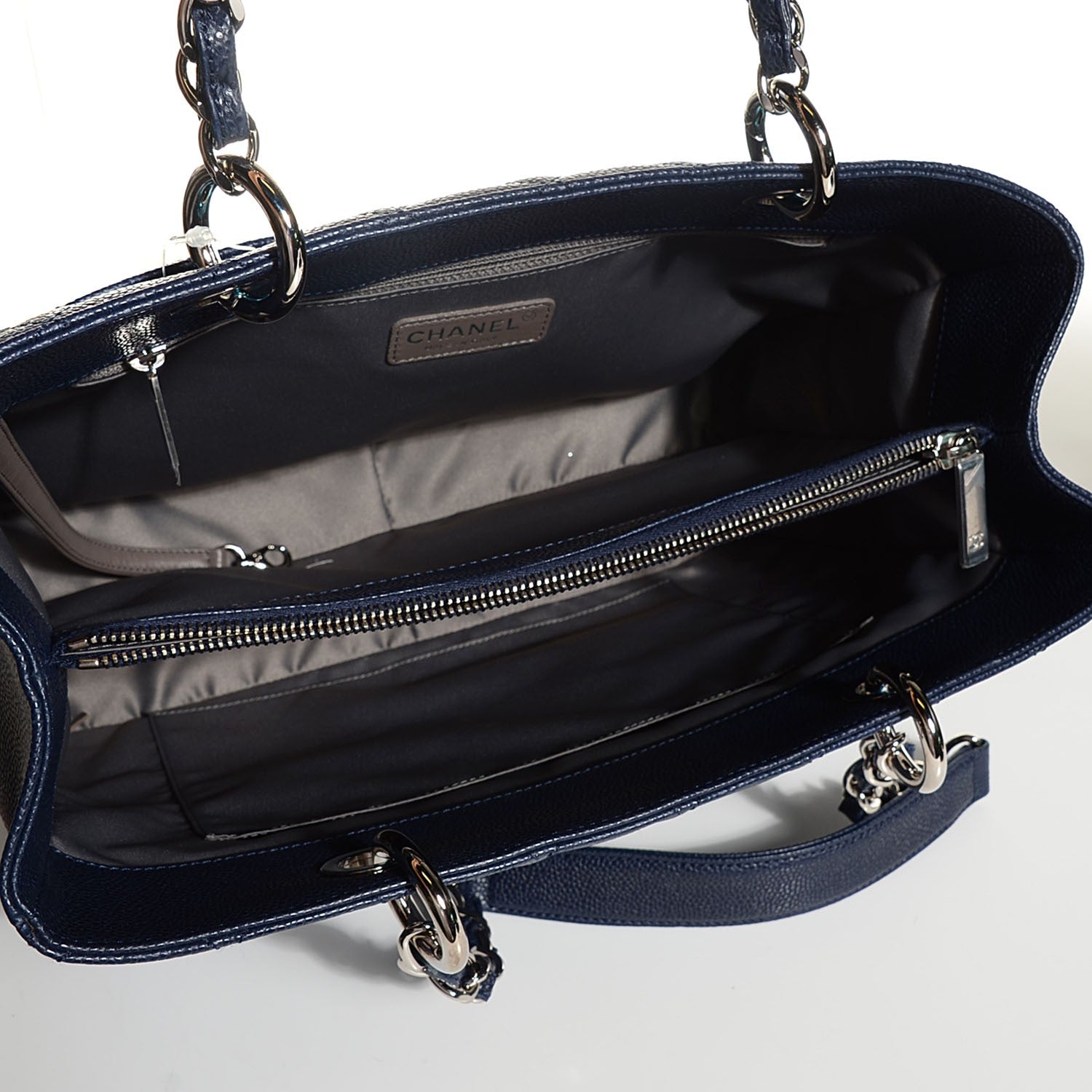 Chanel Caviar Quilted Grand Shopping Tote GST Marine 5 of 8