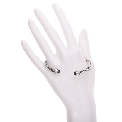 David Yurman Sterling Silver Diamond Amethyst 5mm Cable Classics Bracelet 2 of 5