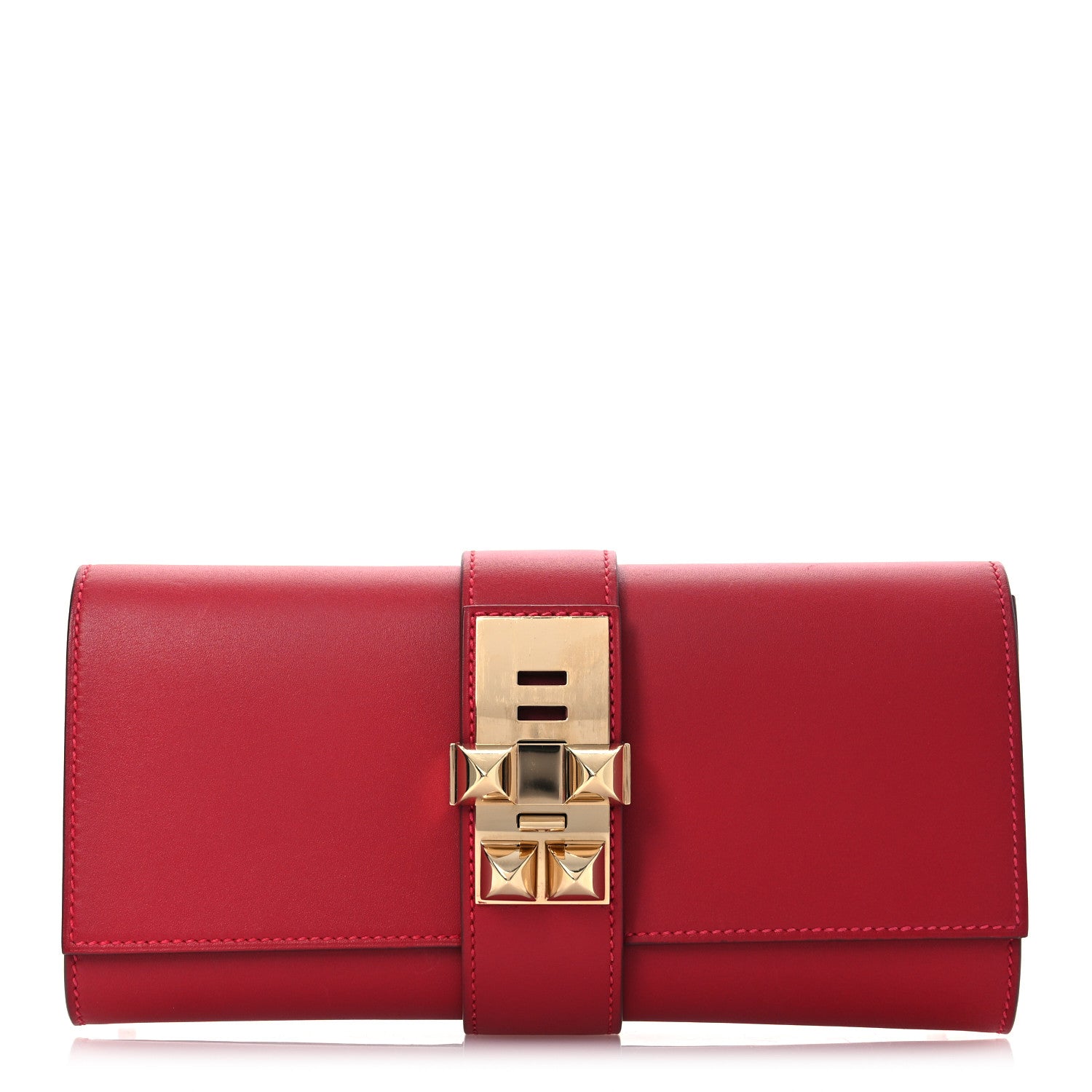 Hermes Tadelakt Medor 23 Clutch Rouge Vif Rouge Vif 1 of 8