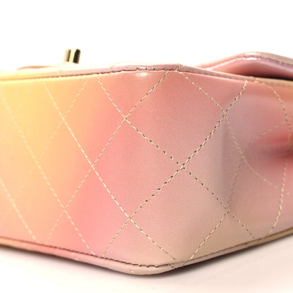 Chanel Lambskin Quilted Tie Dye Ombre Mini Rectangular Flap Yellow Multicolor 10 of 11