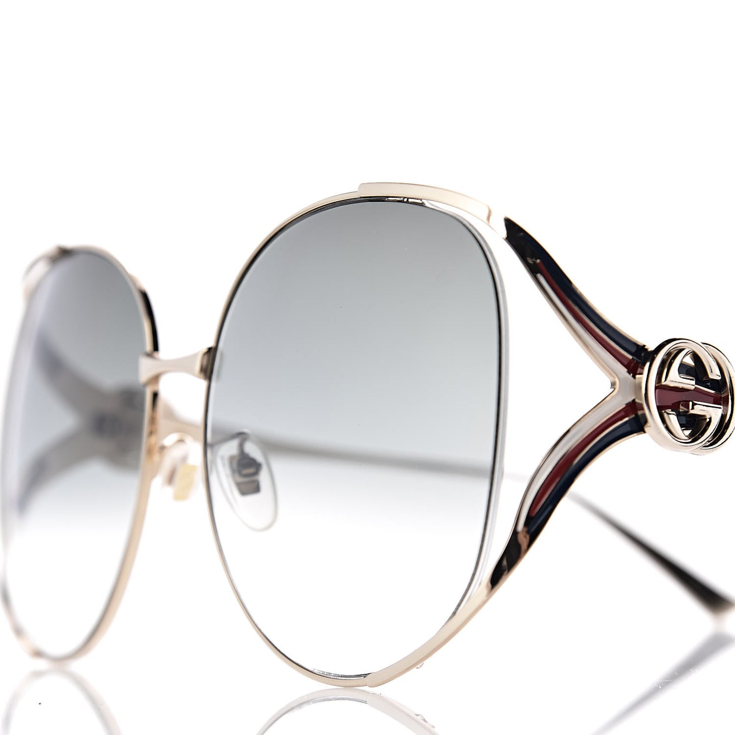 Metal Oversized Round Frame GG0225S Sunglasses Gold