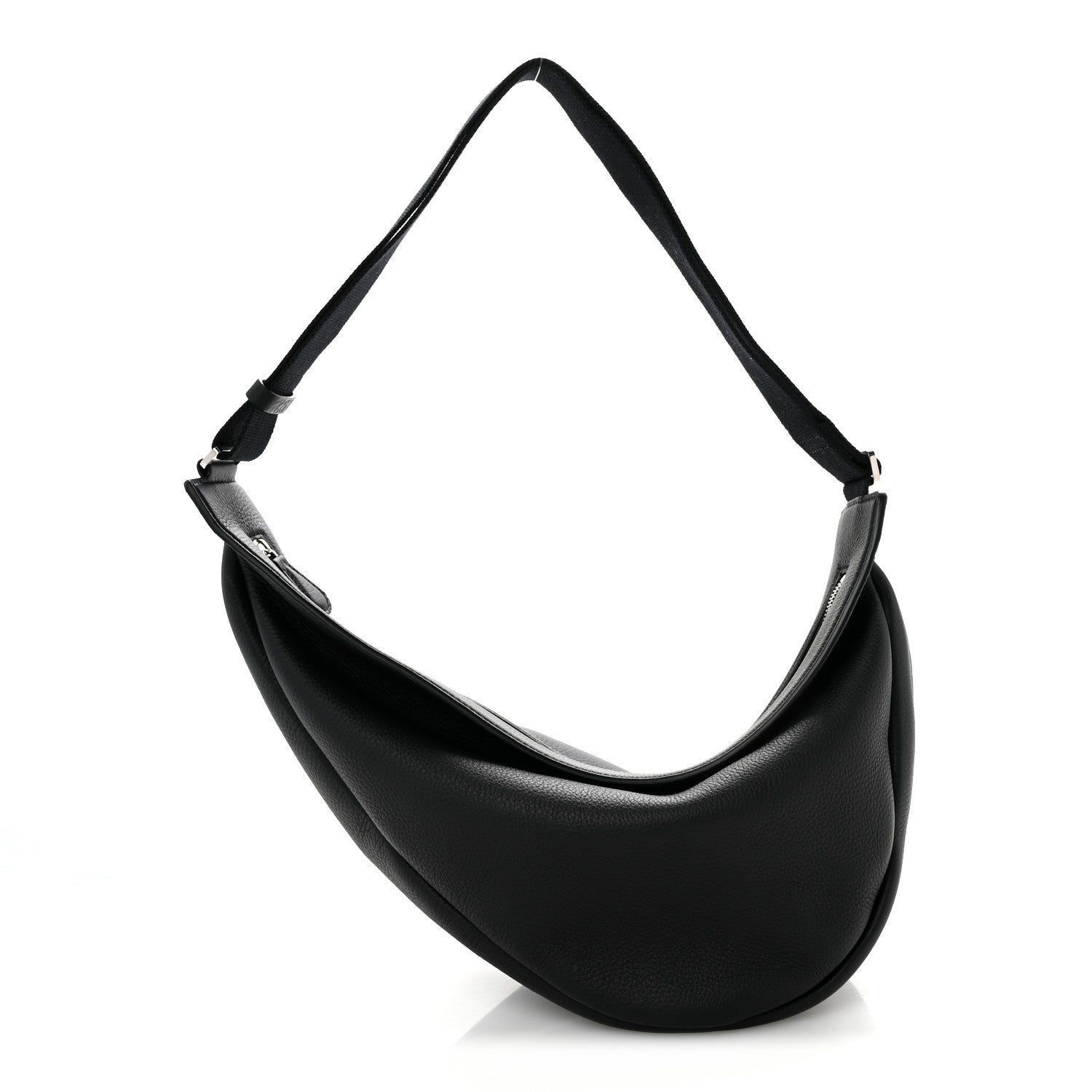 The Row Grained Calfskin Large Slouchy Banana Bag Black 1 of 10
