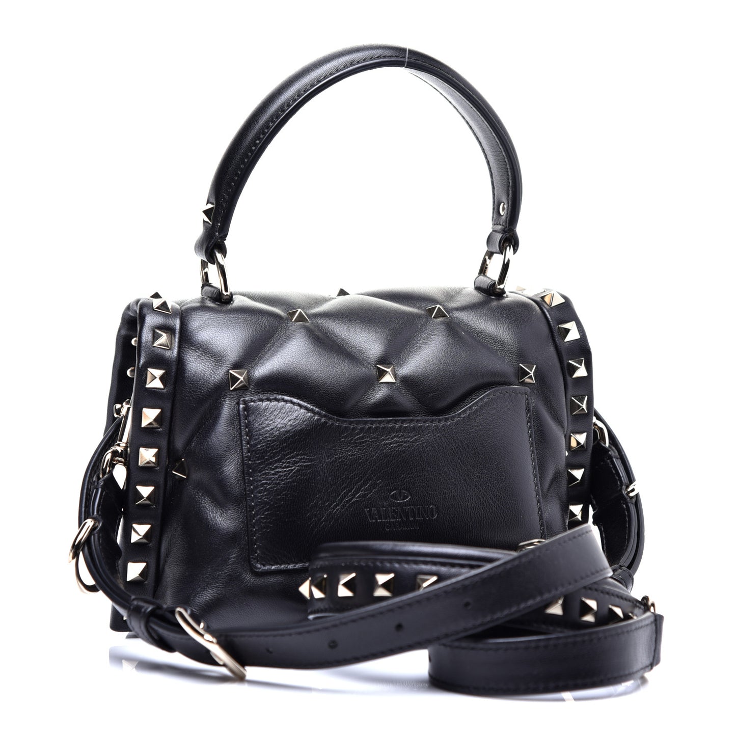 Nappa Mini Candystud Top Handle Bag Black