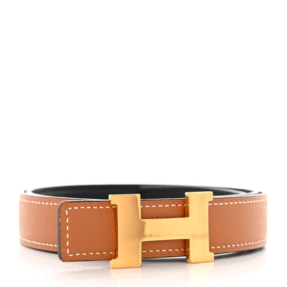 Hermes Box Togo 32mm H Belt 80 Black Gold 3 of 9