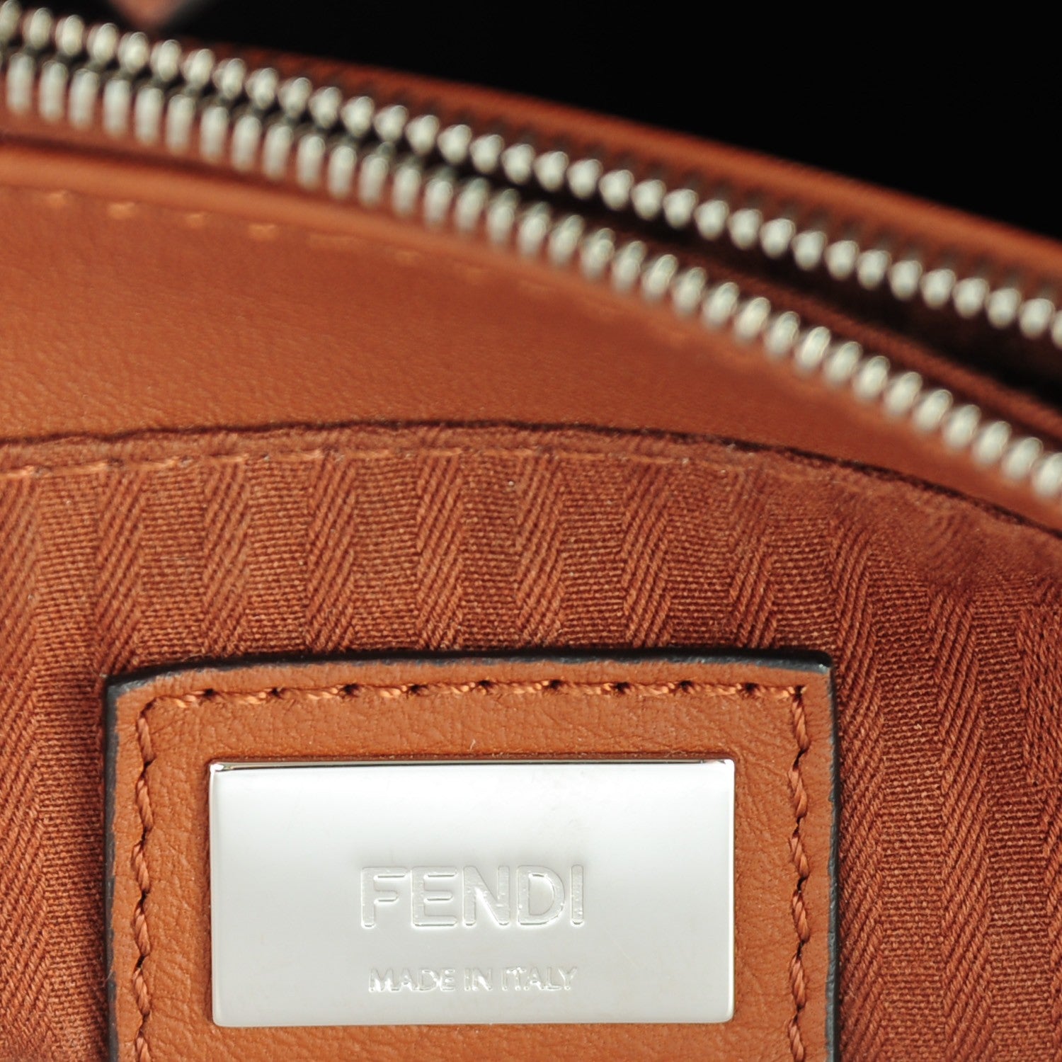 Fendi Vitello Elite Petite 2Jours Tote Walnut 6 of 8