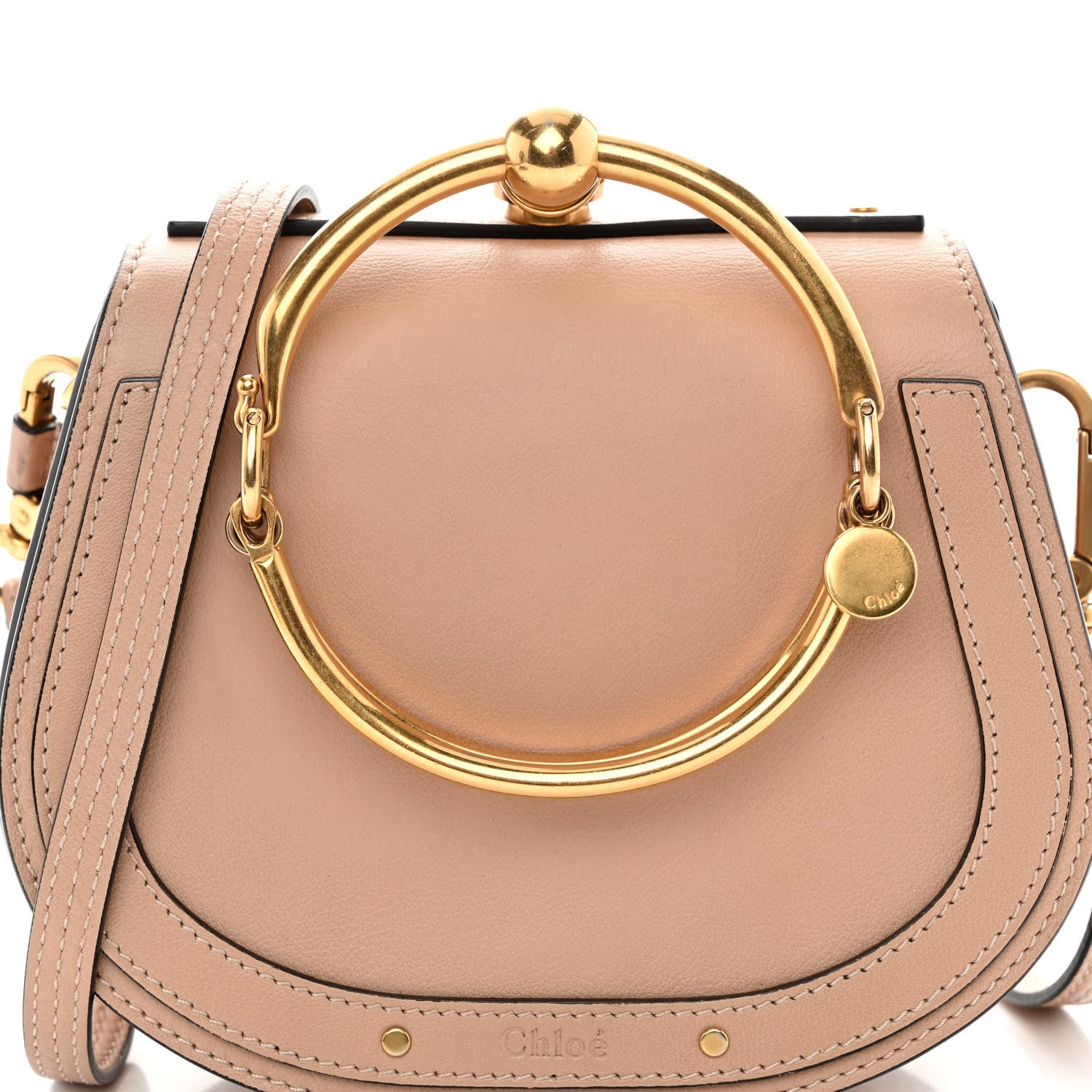 Chloe Calfskin Suede Small Nile Bracelet Bag Biscotti Beige 7 of 9