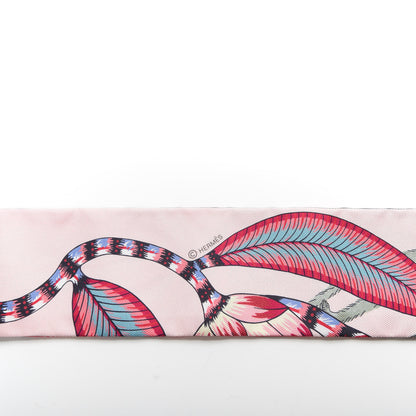 Hermes Silk The Savana Dance Twilly Rose Nacre Vert Framboise 3 of 4