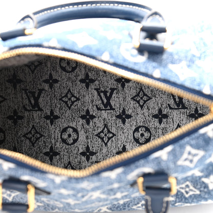 Louis Vuitton Monogram Jacquard Denim Speedy Bandouliere 25 Bleu 5 of 9