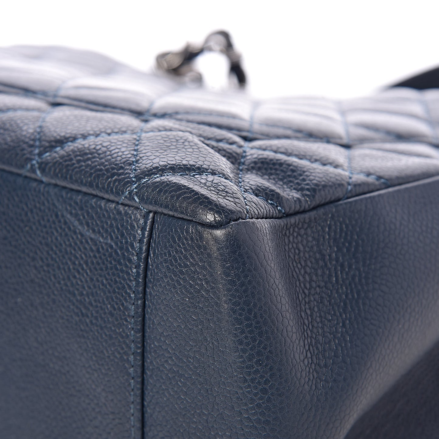 Caviar Quilted Grand Shopping Tote GST Dark Blue