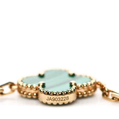 Van Cleef & Arpels 18K Yellow Gold Malachite 20 Motifs Vintage Alhambra Necklace 6 of 7