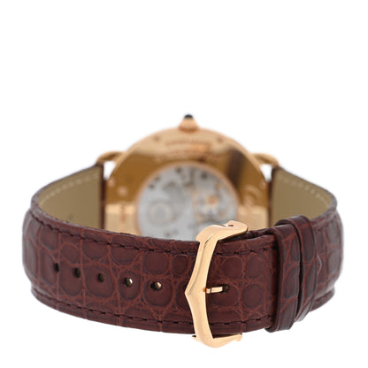 Cartier 18K Pink Gold Alligator 36mm Ronde Louis Manual Winding Watch Brown 3 of 4