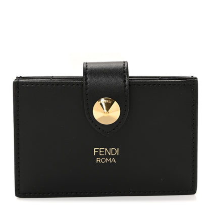 Fendi Vitello Liberty Gusseted Card Holder Black 1 of 16
