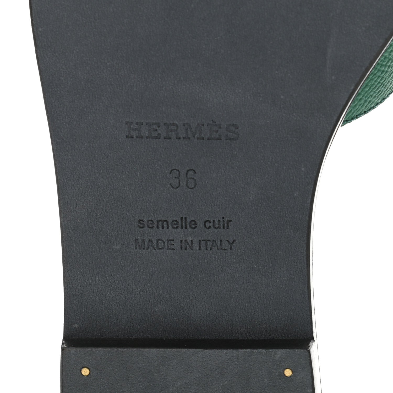 Hermes Epsom Oran Sandals 36 Malachite 8 of 8