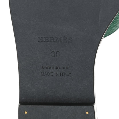 Hermes Epsom Oran Sandals 36 Malachite 8 of 8