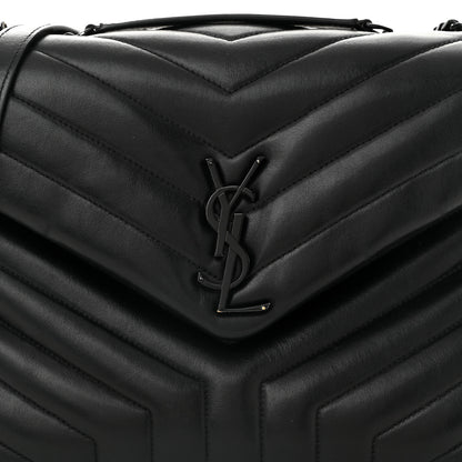 Saint Laurent Calfskin Y Quilted Monogram Monochrome Medium Loulou Chain Satchel Black 8 of 10