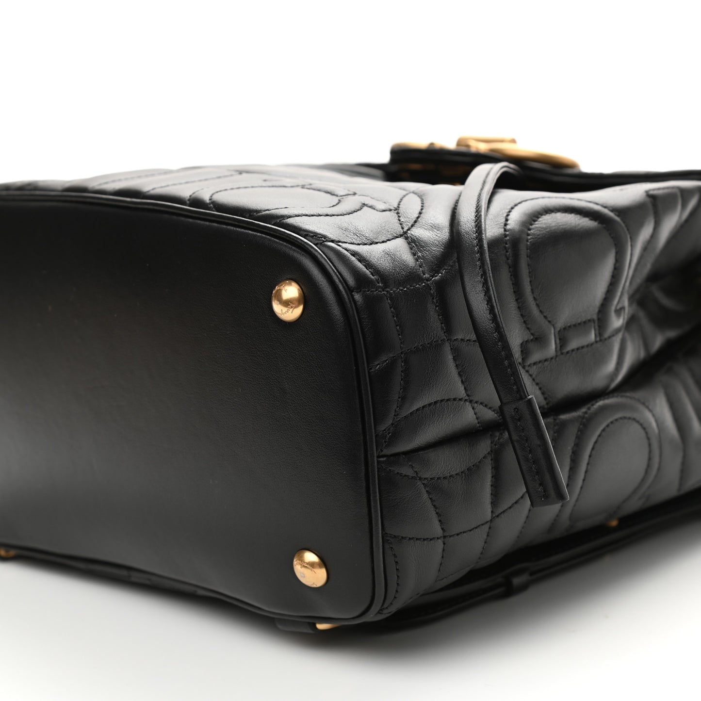 Calfskin Quilted Gancini Backpack Black