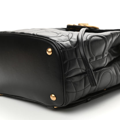 Salvatore Ferragamo Calfskin Quilted Gancini Backpack Black 9 of 9