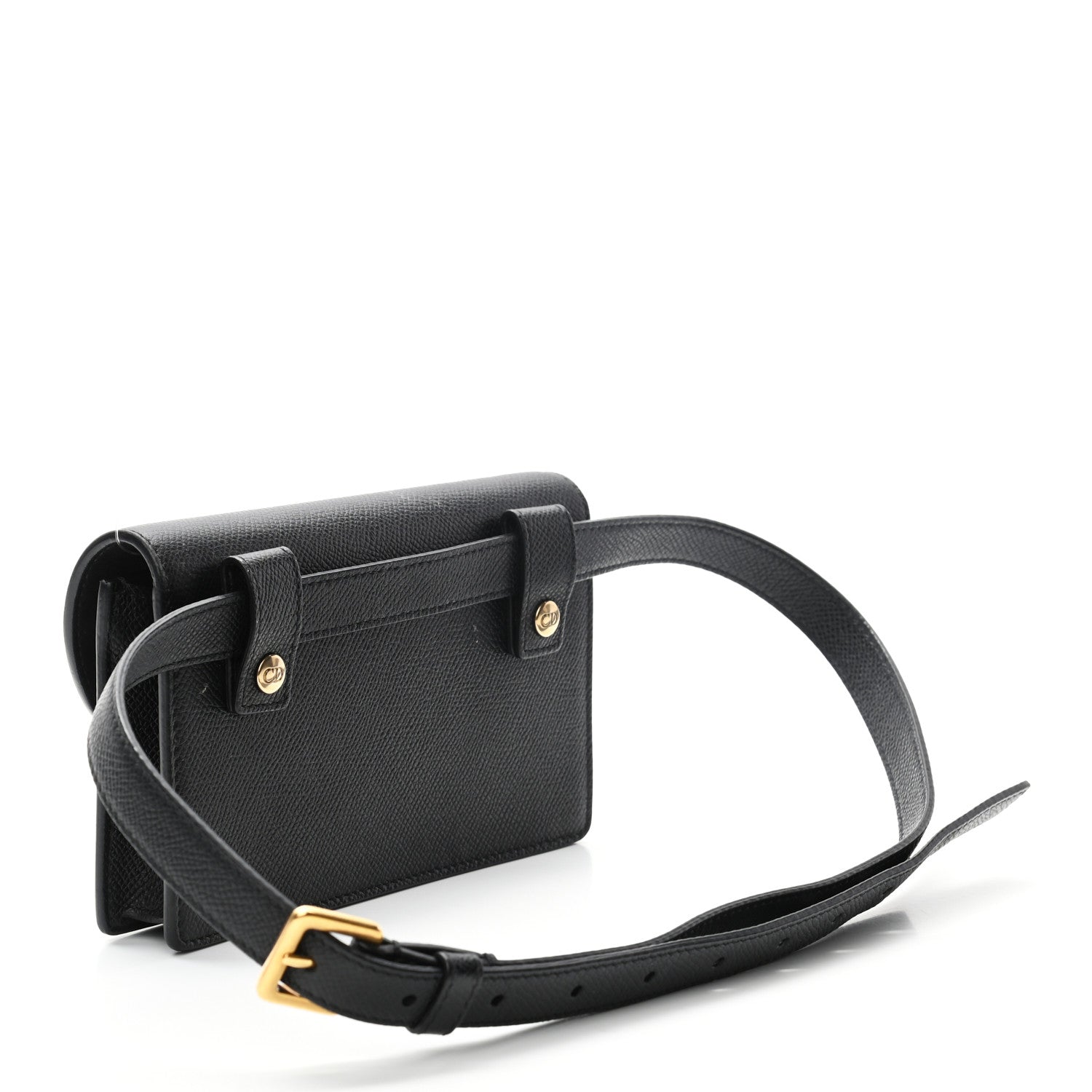 Christian Dior Grained Calfskin Saddle Belt Bag Black 3 of 9