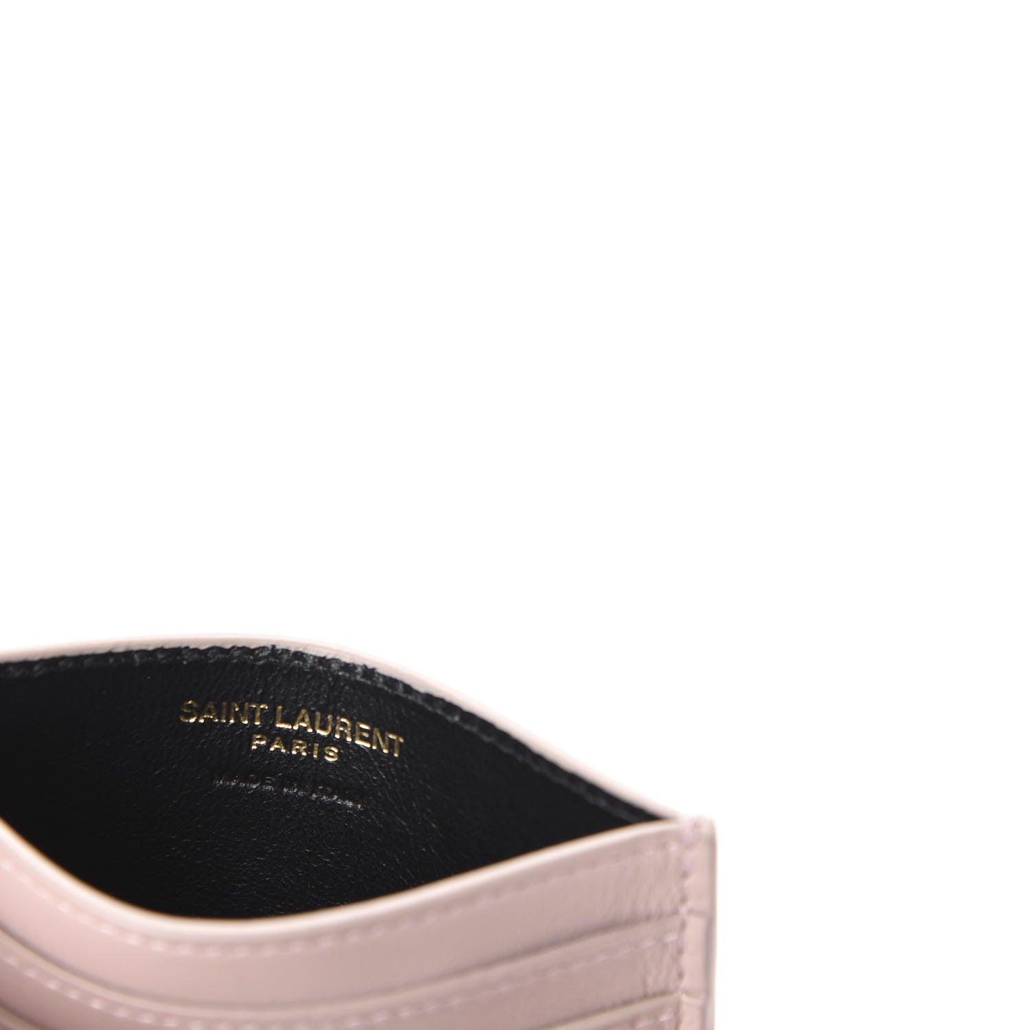 Saint Laurent Calfskin Monogram Credit Card Case Pale Pink 6 of 8