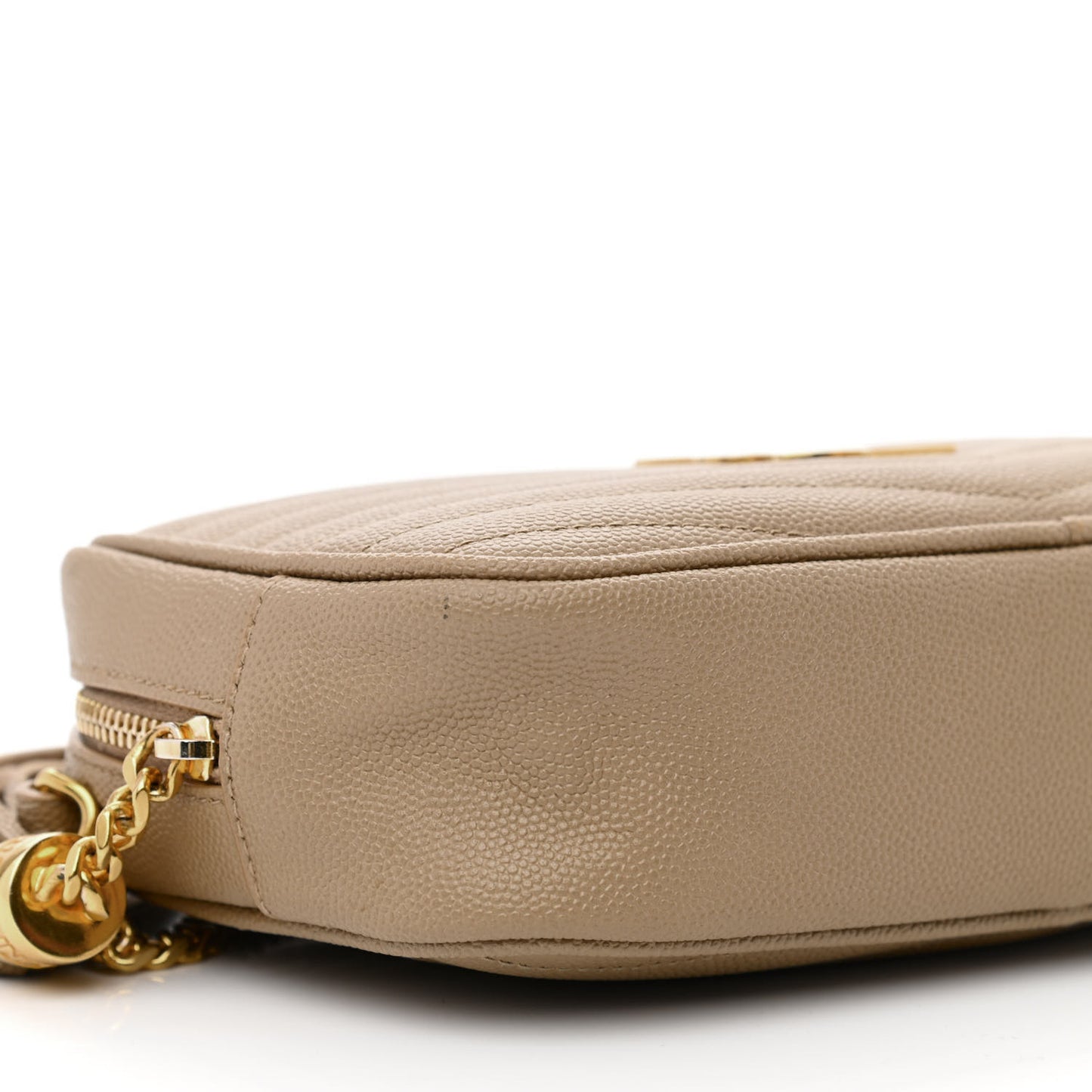 Grain De Poudre Matelasse Monogram Mini Lou Camera Bag Dark Beige