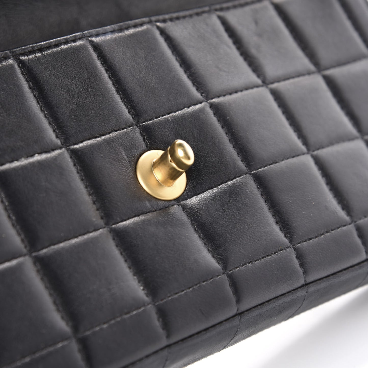 Lambskin East West Chocolate Bar Flap Black