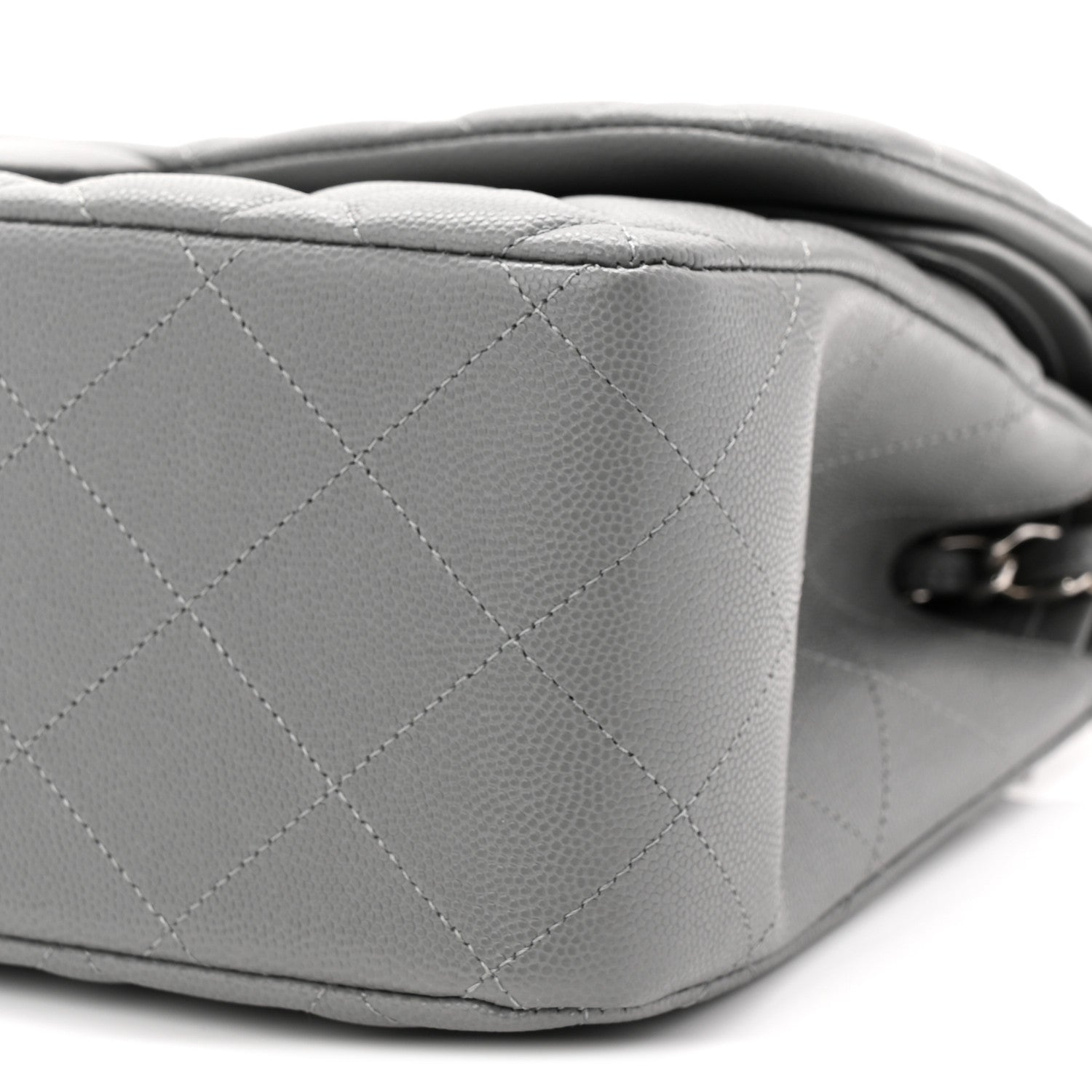 Chanel Caviar Quilted Jumbo Double Flap Grey 1782008 – FASHIONPHILE