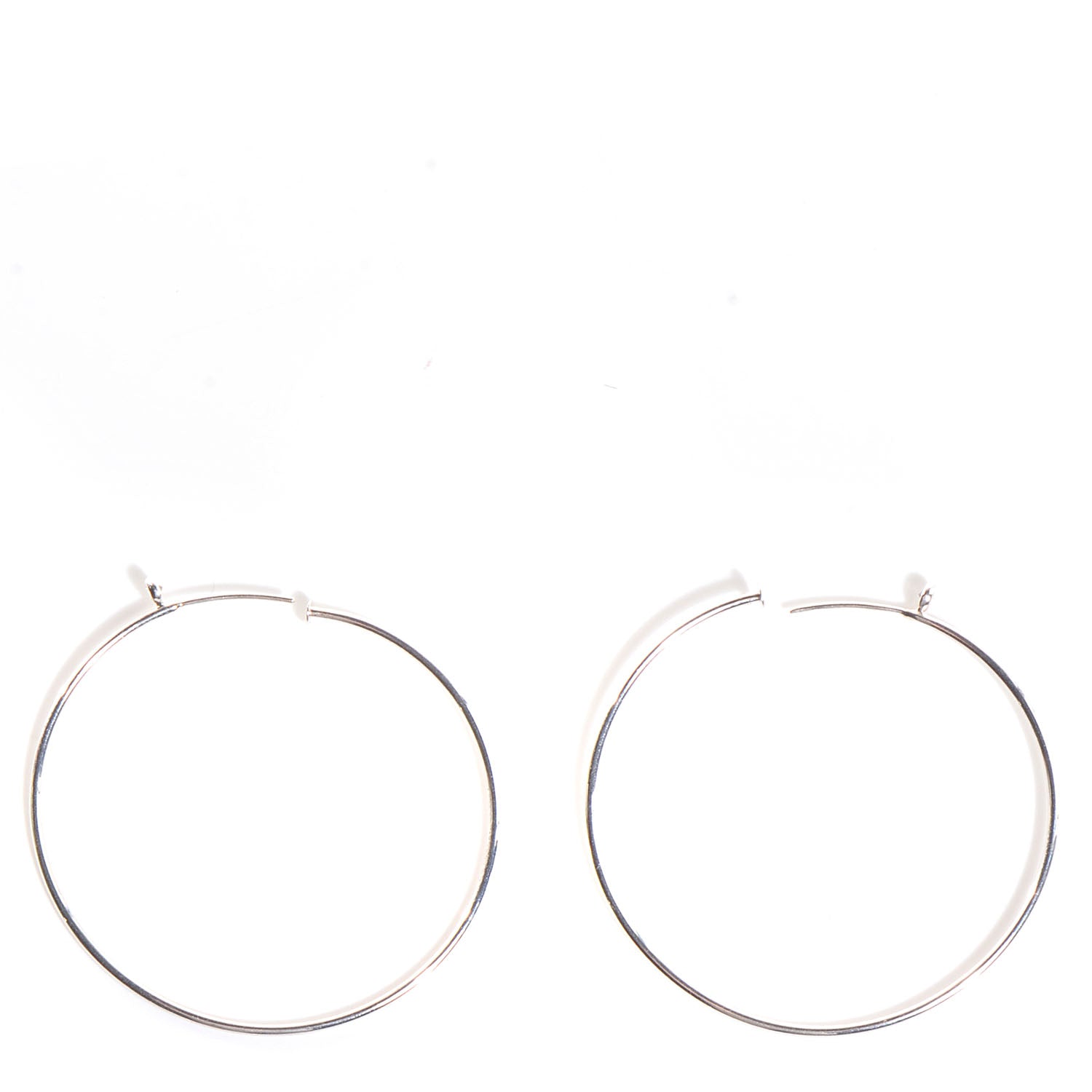 Tiffany Sterling Silver Diamond Medium Elsa Peretti Hoop Earrings 1 of 7