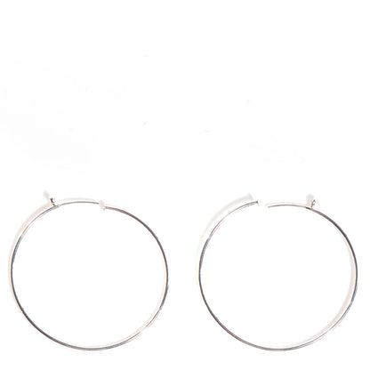Tiffany Sterling Silver Diamond Medium Elsa Peretti Hoop Earrings 1 of 7