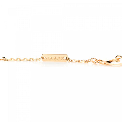 Van Cleef & Arpels 18K Yellow Gold Diamond Vintage Alhambra Pendant Necklace 4 of 5