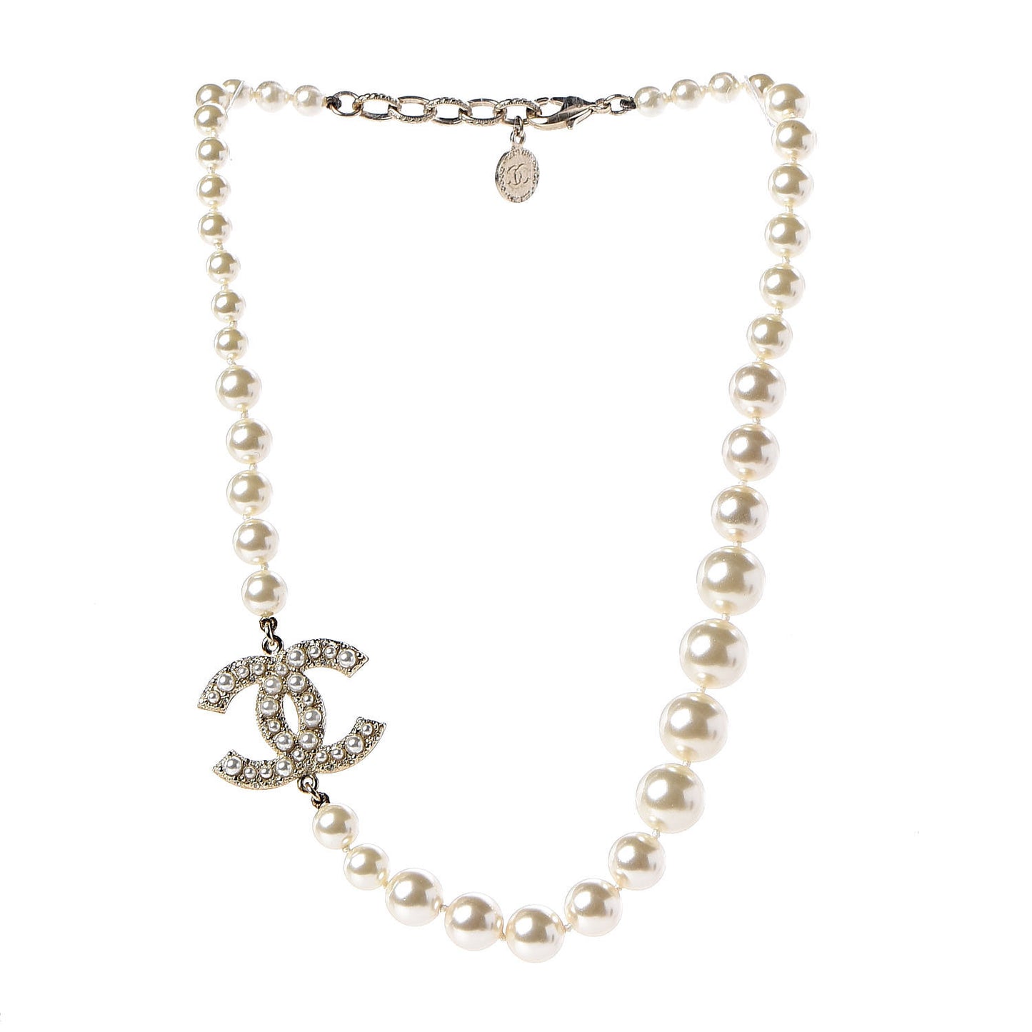 Pearl CC Short Necklace Gold