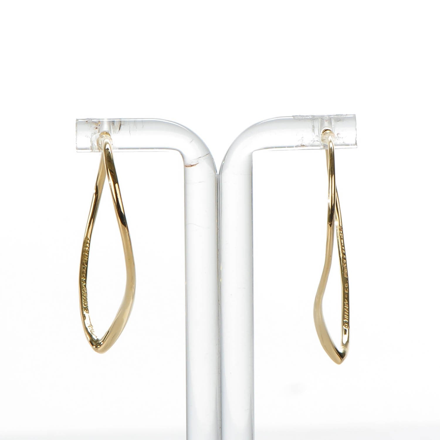 Tiffany 18K Yellow Gold Medium Elsa Peretti Open Heart Hoop Earrings 5 of 6