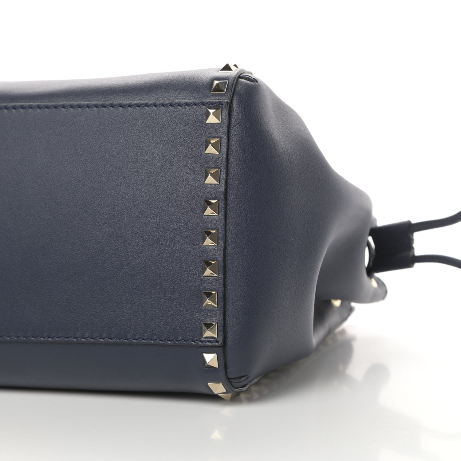 Valentino Garavani Calfskin Rockstud Double Handle Cinch Tote Marine 9 of 13