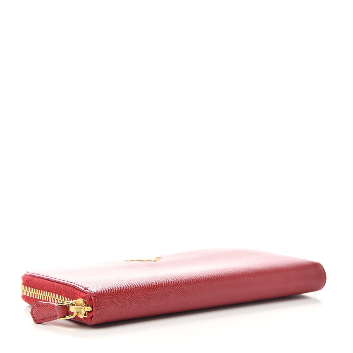 Saffiano Metal Zip Around Wallet Fuoco