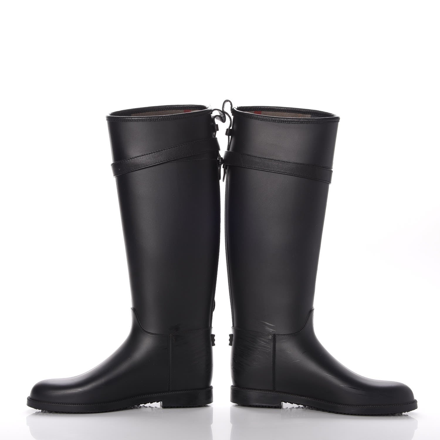 Burberry Rubber Roscot Belted Rain Boots 38 Black 6 of 13