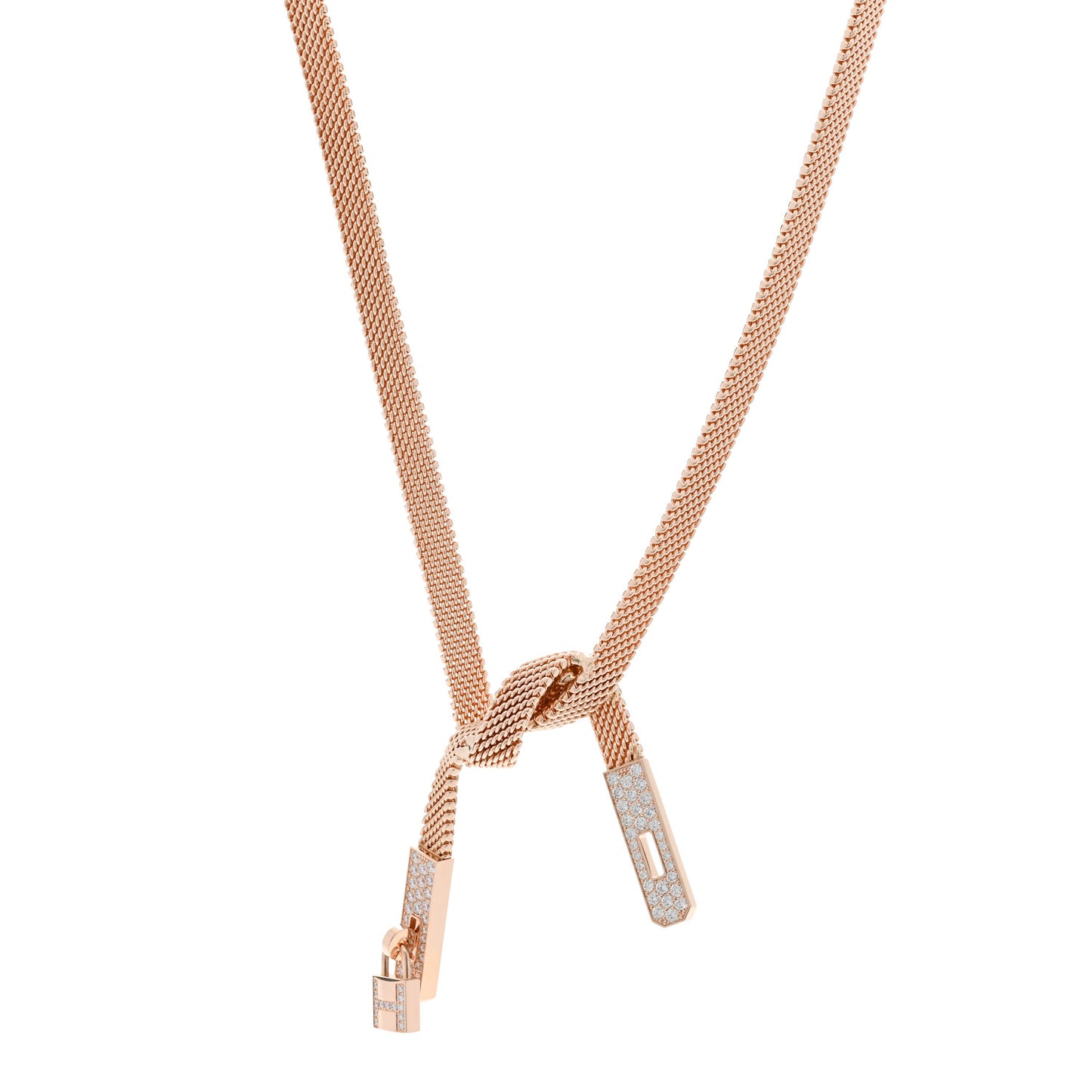 18K Rose Gold Diamond Kelly Gavroche Necklace SH