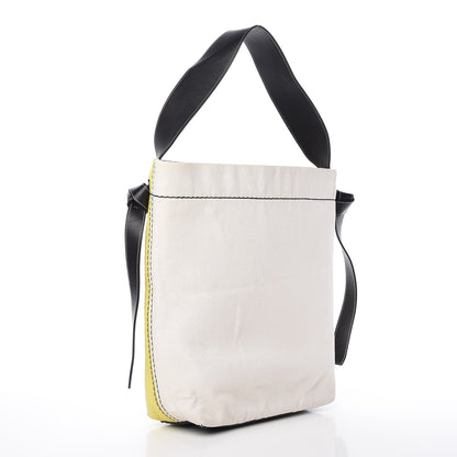 Celine Canvas Small Twisted Cabas Yellow Natural 4 of 17