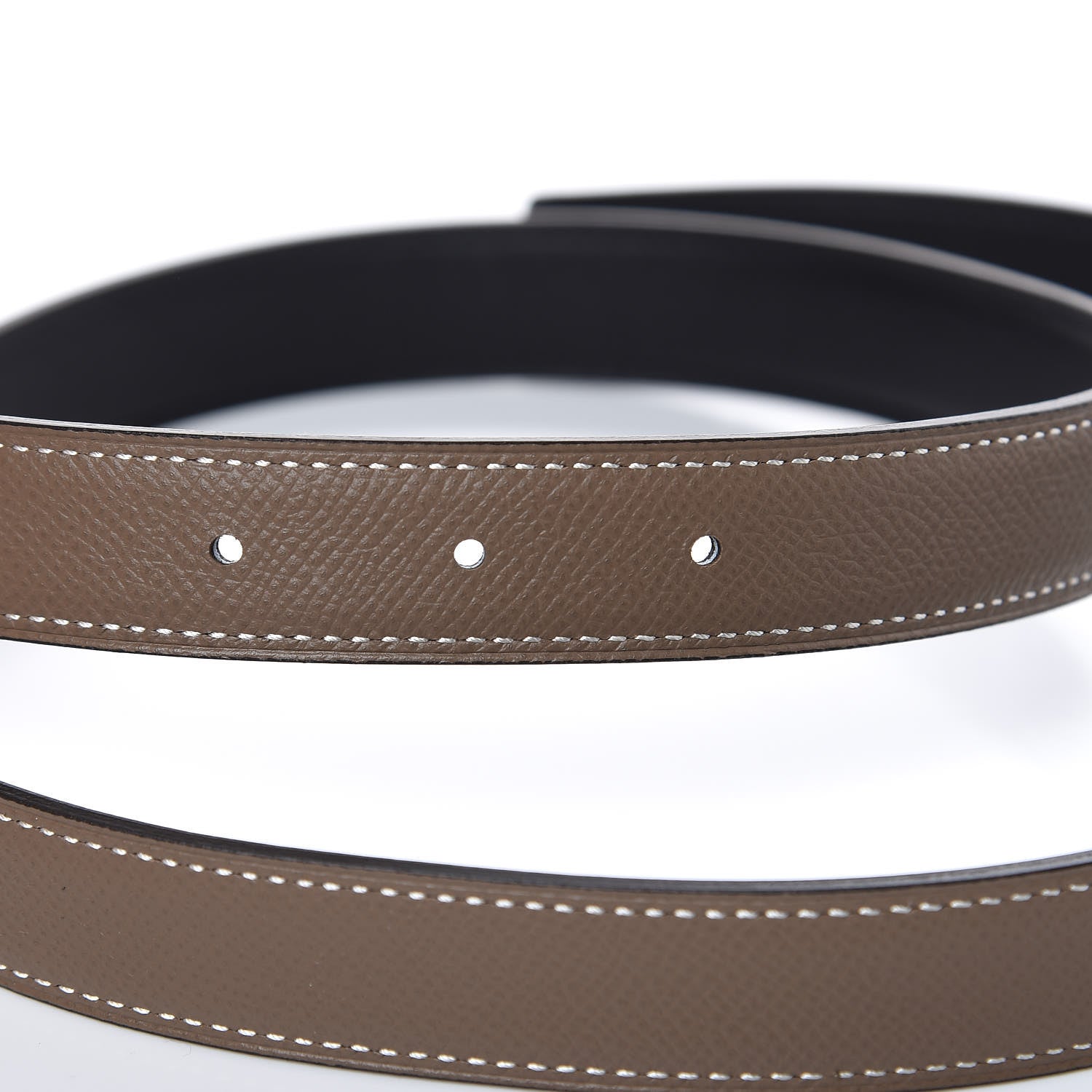 Hermes Box Epsom 24mm Mini Constance H Belt 85 Black Etoupe 6 of 7